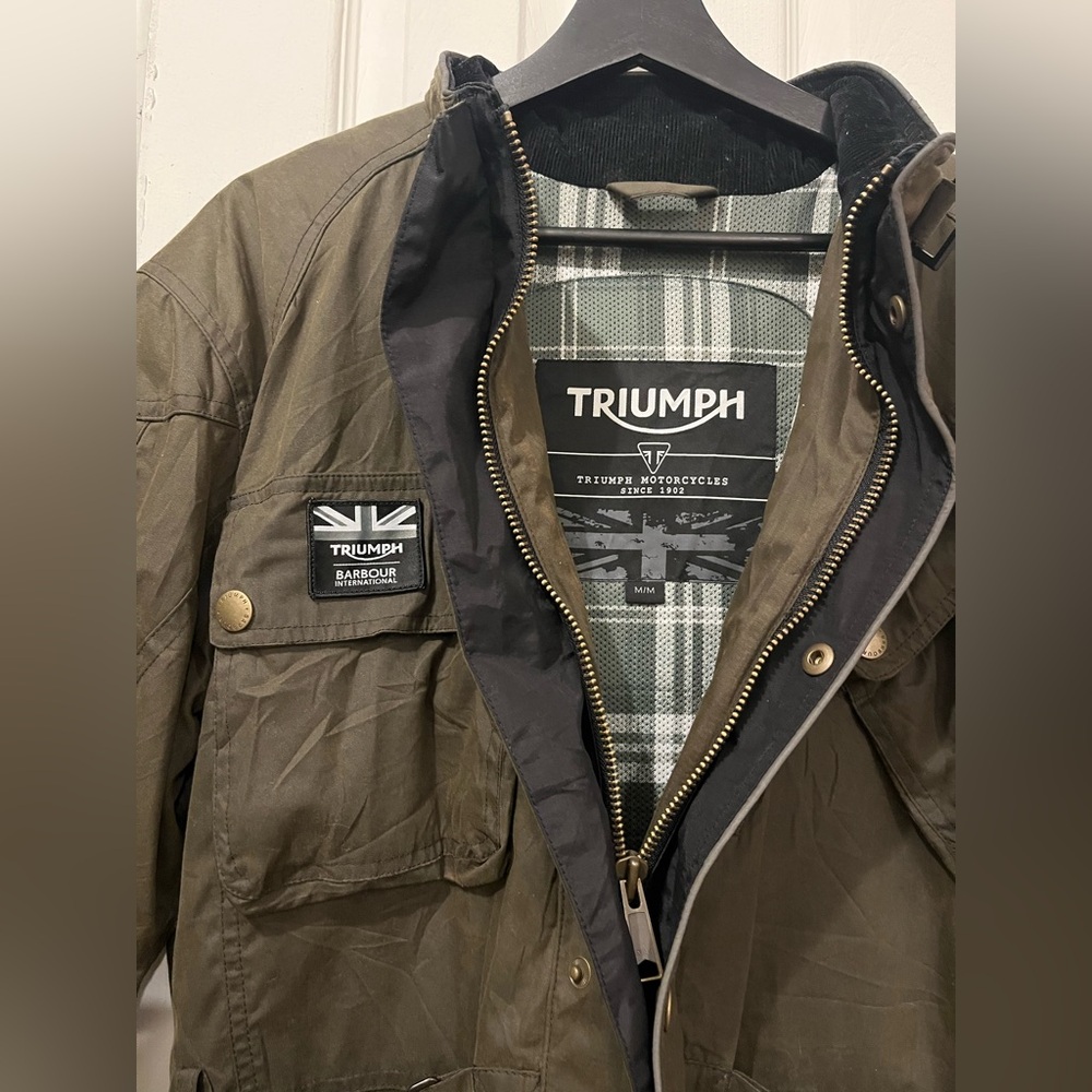 Triumph Motorcycles Barbour International Original Waxed Cotton Jacket - Picture 6 of 11